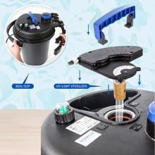 Black Aquarium Garden UV Light Pond Filter